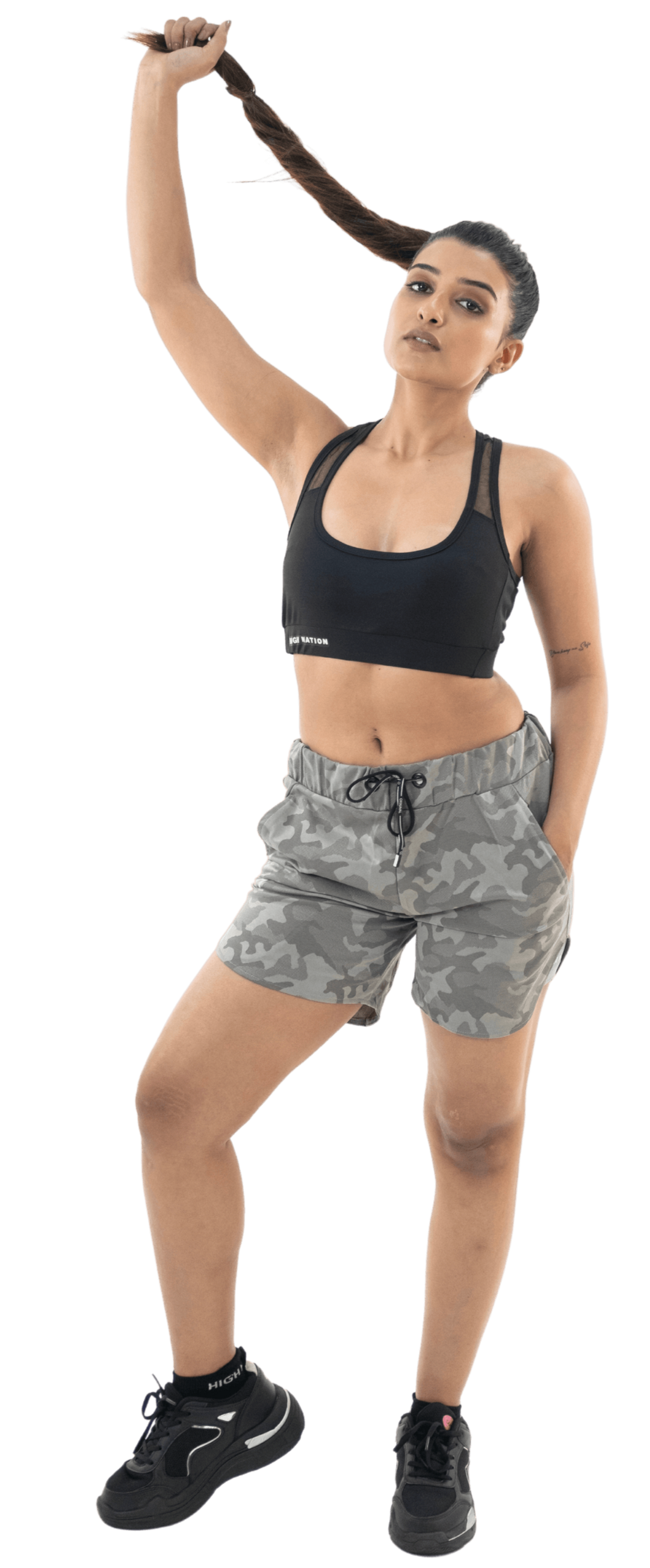 Performance Double Layer Shorts - Grey Camo Design - HNAthleisure