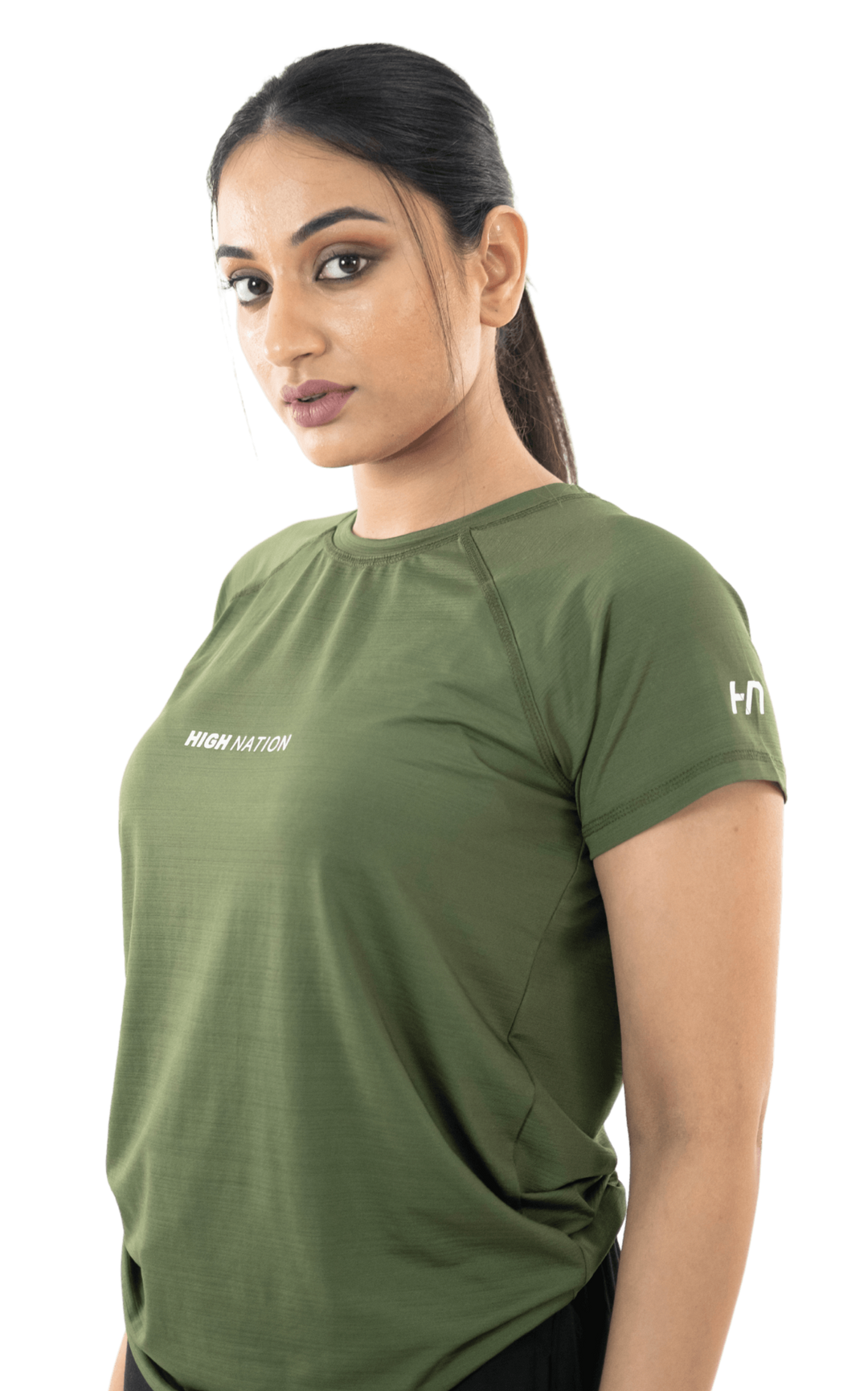 SOuLL Active Olive Green Half Sleeves T-Shirt - HNAthleisure