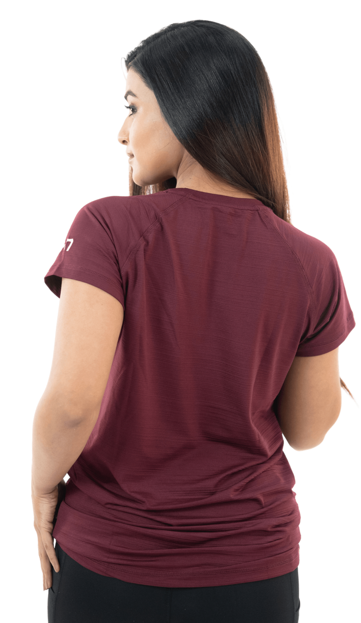 SOuLL Active Wine Red Half Sleeves T-Shirt - HNAthleisure