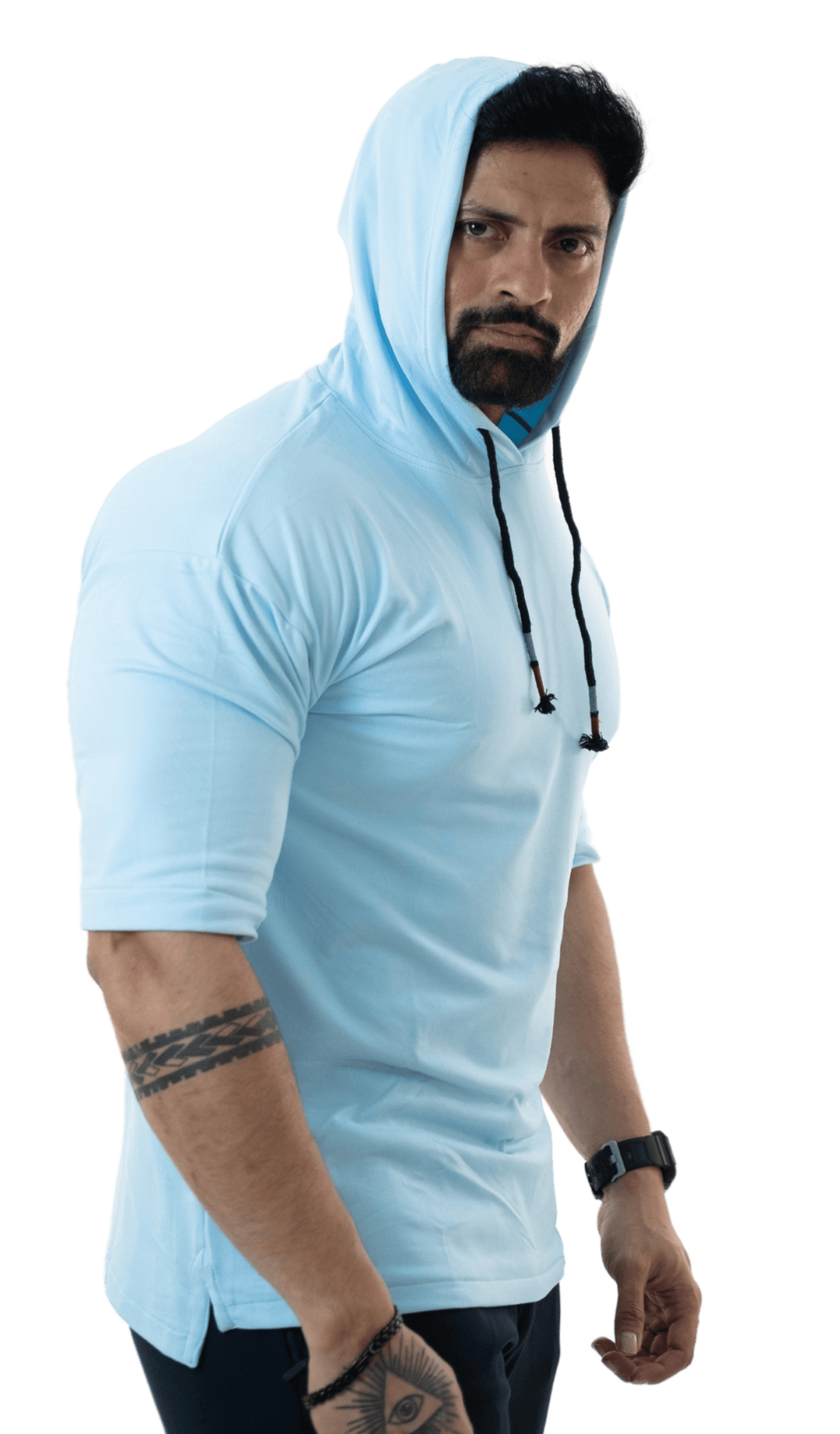 THiNK Men's Blue Drop Sleeves Hoodie - HNAthleisure