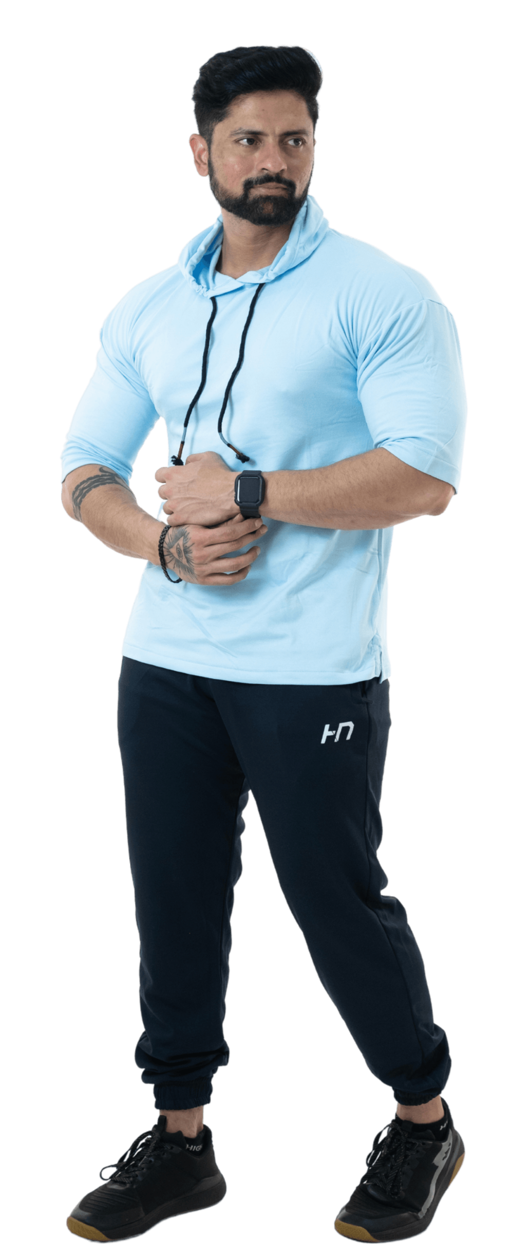 THiNK Men's Blue Drop Sleeves Hoodie - HNAthleisure