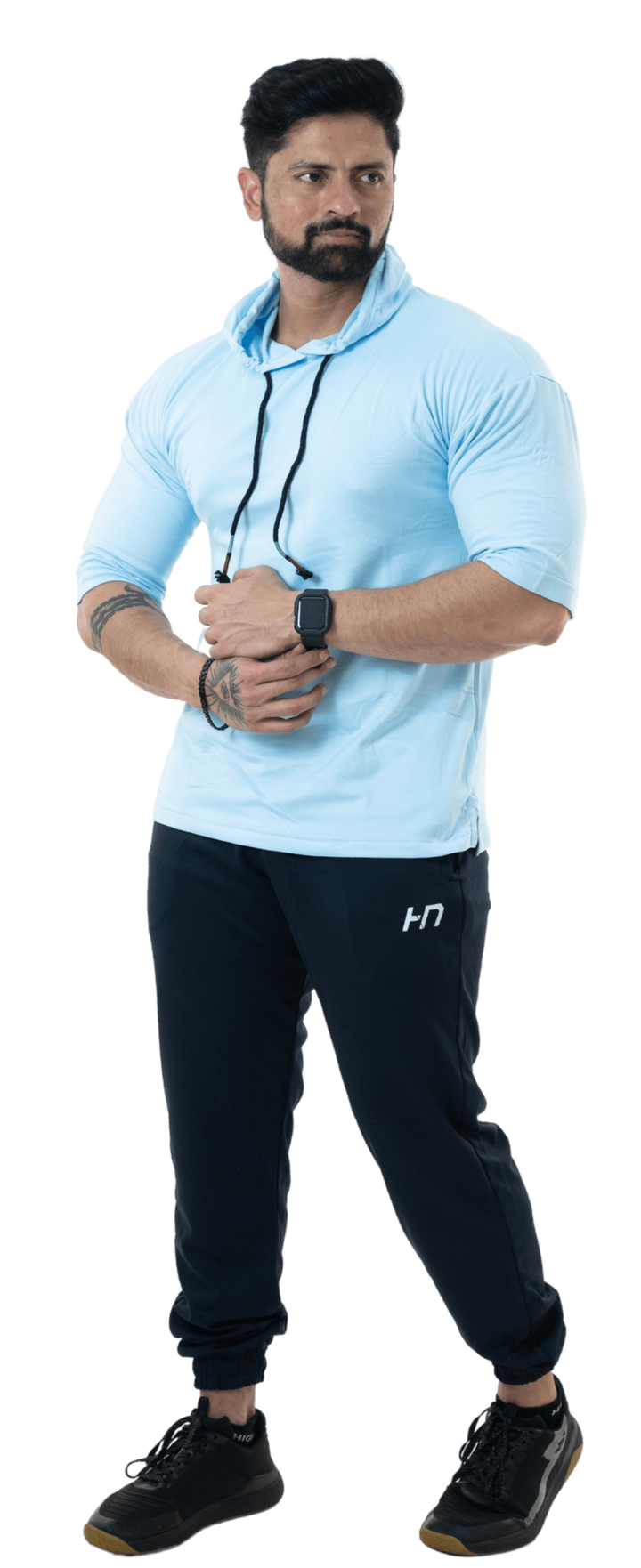 THiNK Men's Blue Drop Sleeves Hoodie - HNAthleisure