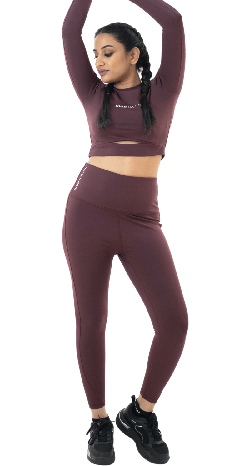 Wine Red Legging - HNAthleisure