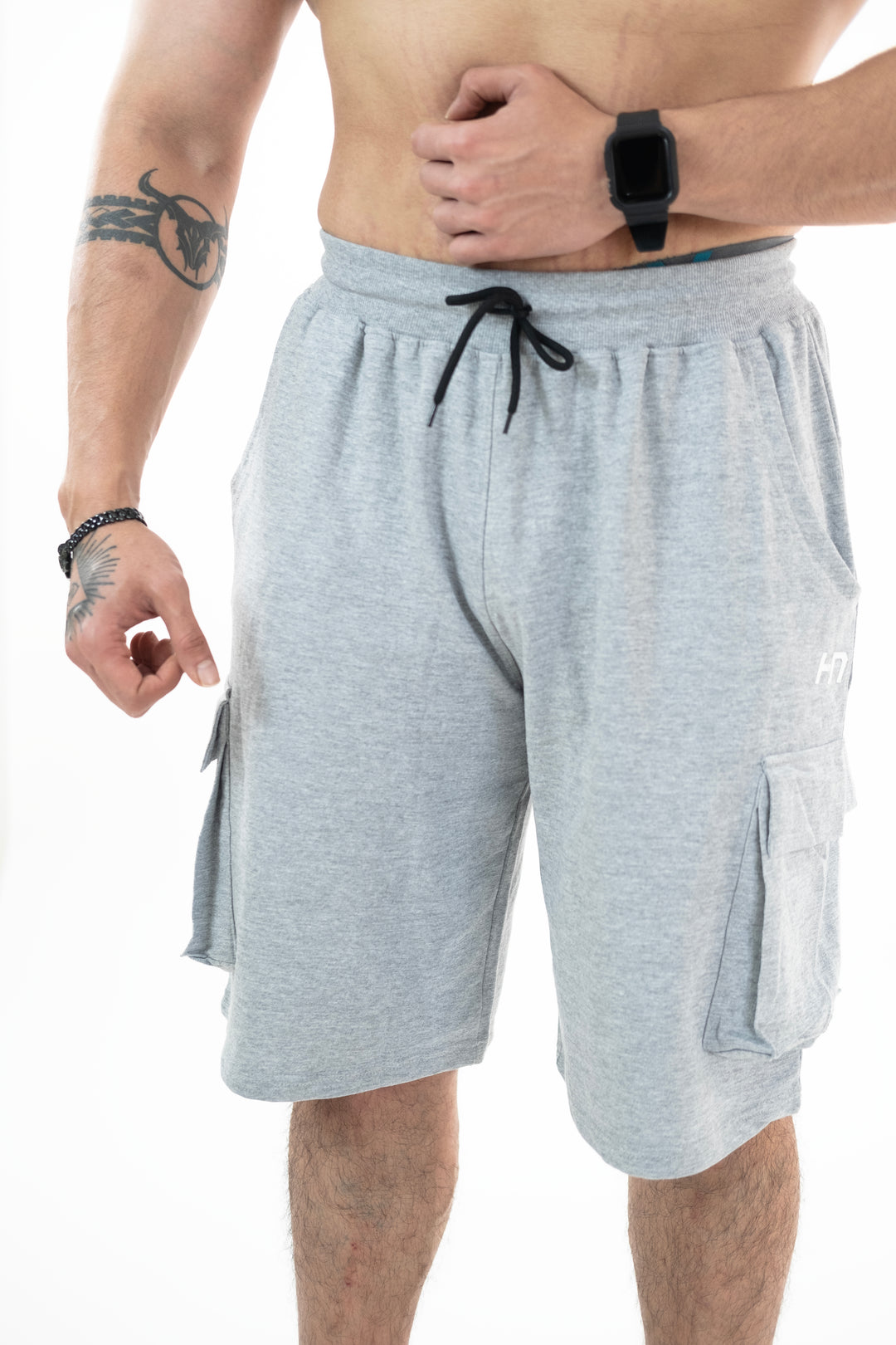 Grey Melange Essential Cargo Shorts - HNAthleisure